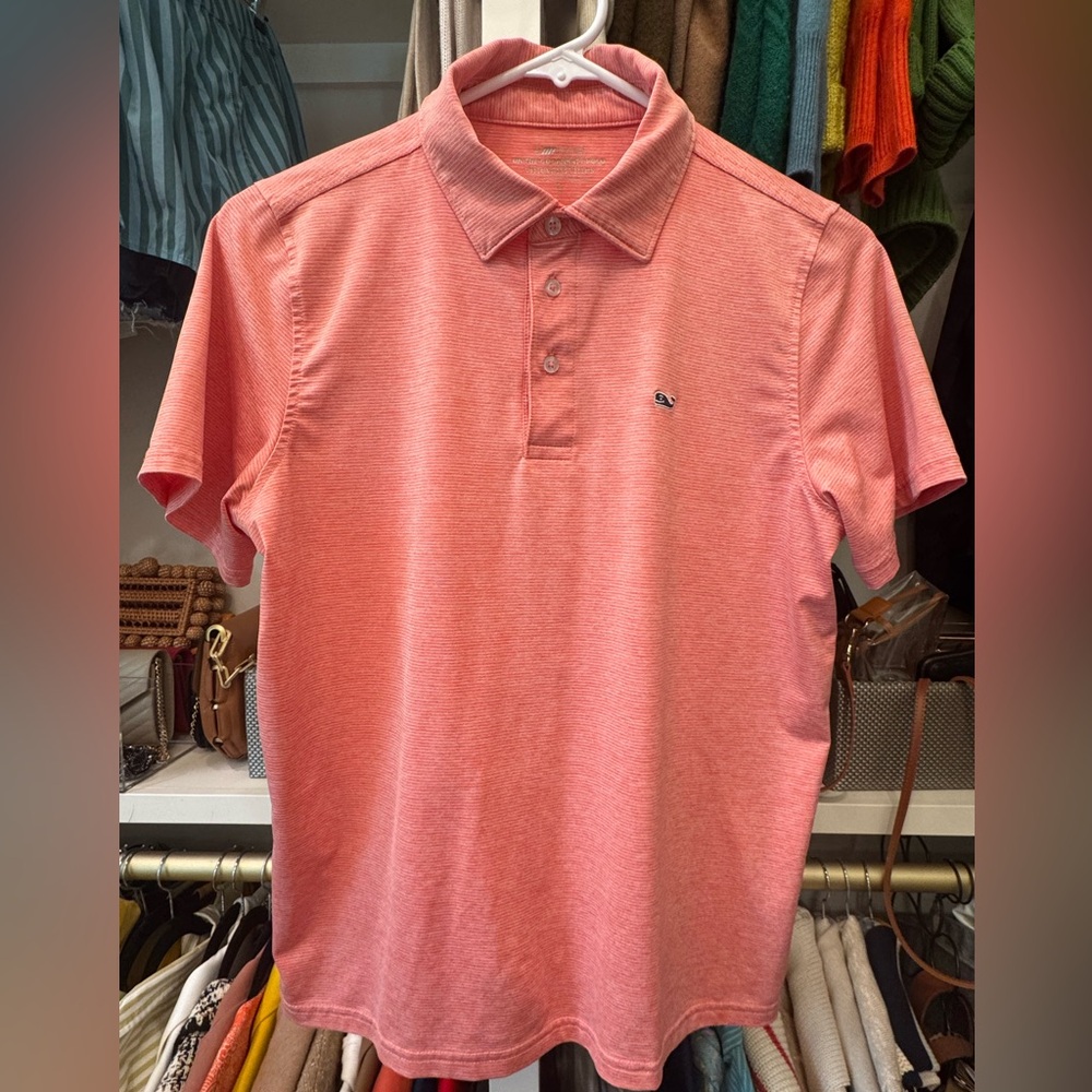Vineyard Vines Coral Pink Polo Shirt for Kids L/16